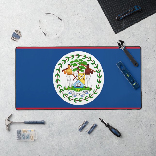 Tapis de bureau avec drapeau du Belize (Poste de travail)