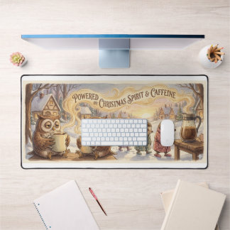 Tapis de bureau Café de Noël – Alimenté par Noël S