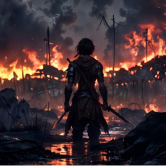 Tapis de bureau de guerrier Anime