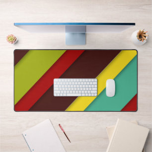 Tapis De Bureau Diagonal Coloré - Pad Moderne