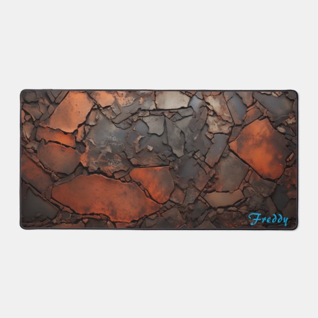 Tapis de bureau d'image en fer rouillé personnalis (Recto)