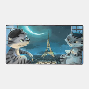 Tapis de bureau Eiffel Tower - Nuit pour Chats
