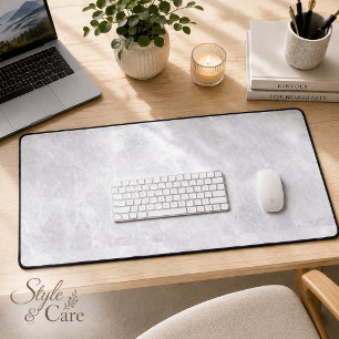 Tapis de bureau élégant à motif marbre blanc