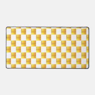 Tapis de bureau élégant à motif monogramme or