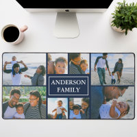 Tapis de bureau en collage photo de famille 8 Navy