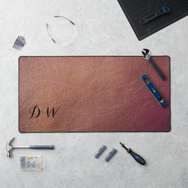 Tapis de bureau en cuir factice personnalisé (Poste de travail)