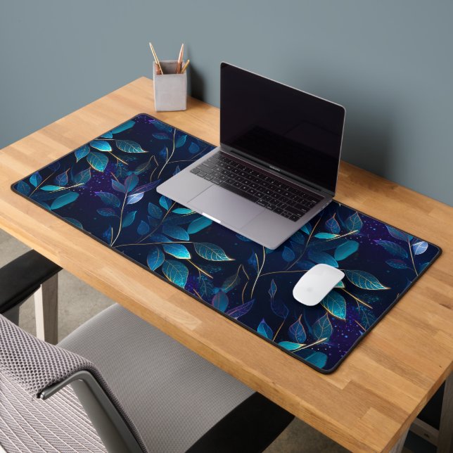 Tapis de bureau Feuille bleu brillant (Bureau 2)