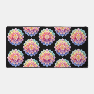 Tapis de bureau floral mandala lumineux