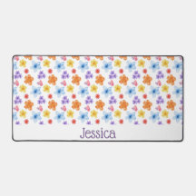 Tapis de bureau floral personnalisé