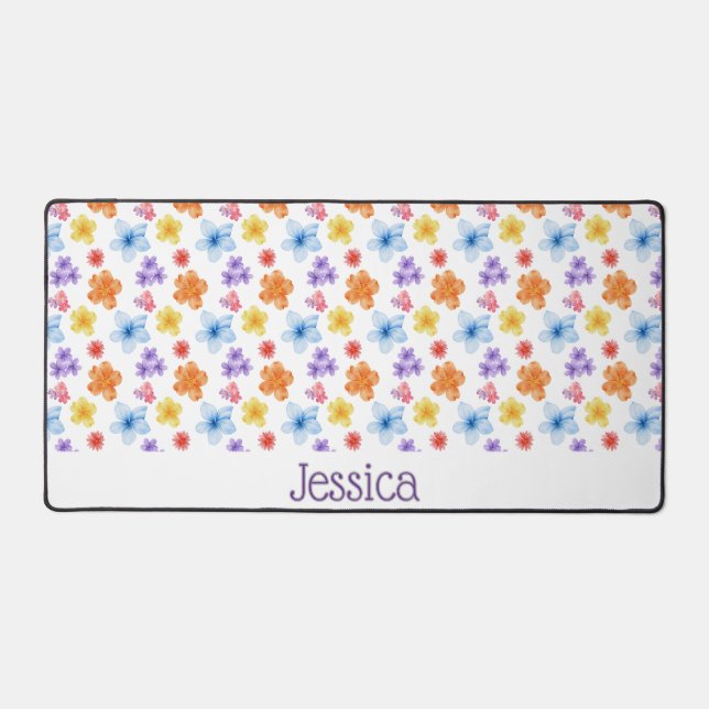 Tapis de bureau floral personnalisé (Recto)