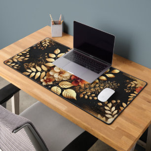 Tapis de bureau floral sombre de luxe Décor chic p
