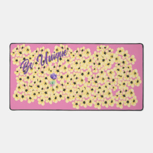 Tapis de bureau floral "Soyez Unique"