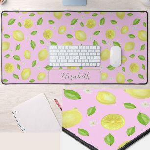Tapis de bureau grand format aquarelle citrons mig