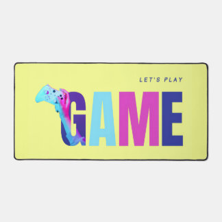 Tapis de bureau jaune gamer néon rétro cyberpunk v