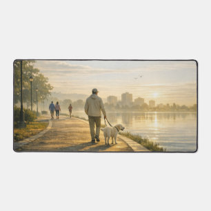Tapis de bureau Lever de soleil avec promenade de