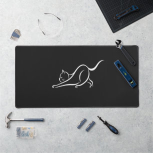 Tapis de bureau moderne sombre Flux Félin Abstrait