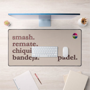 Tapis de bureau Padel - Word Vibe Marron Taupe