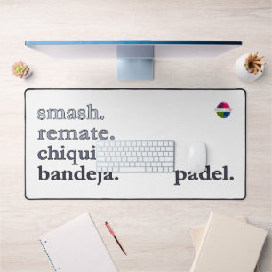 Tapis de bureau Padel - Word Vibe Noir Gris