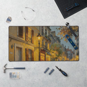 Tapis de bureau peinture à l'huile rue de Paris