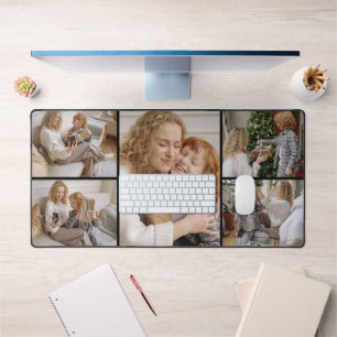 Tapis de bureau personnalisé avec cinq photos en c