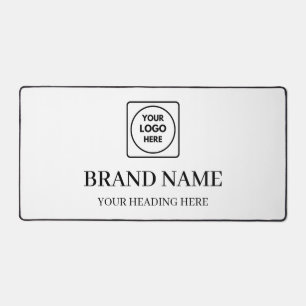 Tapis de bureau personnalisé avec logo noir et bla