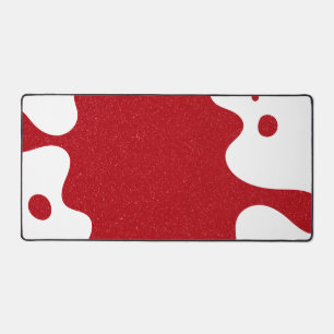 Tapis de bureau personnalisé blanc et rouge tomate