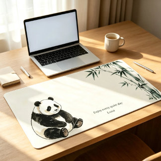 Tapis de bureau personnalisé Panda Bambou