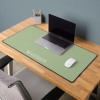 Tapis de bureau personnalisé vert sauge simple