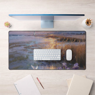 Tapis de bureau Phare de coucher de soleil côtier