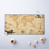 Tapis de bureau pour pilote d'aventure carte d'avi