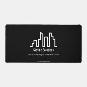 Tapis de bureau professionnel noir et blanc marqué