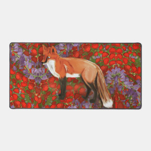 Tapis de bureau renard inspiré de William Morris