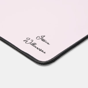 Tapis de bureau rose personnalisé avec nom personn