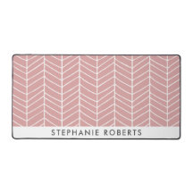 Tapis de bureau rose rétro personnalisé