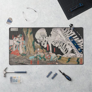 Tapis de bureau Ukiyo-e Spectre de squelette japon