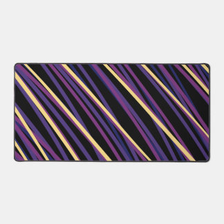 Tapis de bureau Vagues Diagonales Violettes et Dor