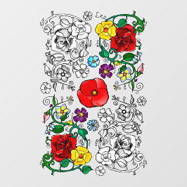 Tapis de fleurs au coquelicot fensteraufkleber