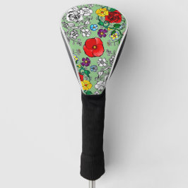 Tapis de fleurs au coquelicot golf headcover