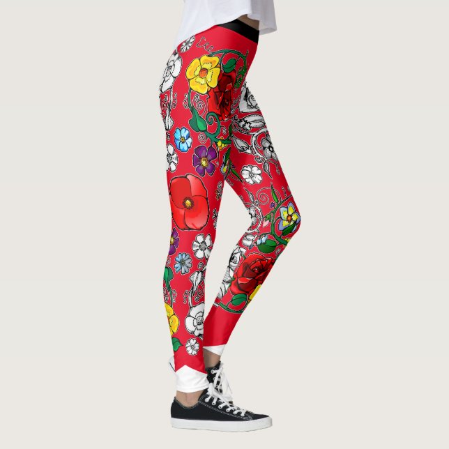 Tapis de fleurs au coquelicot leggings (Rechts)