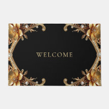 Tapis de fleurs décoratives en or