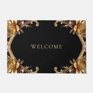 Tapis de fleurs décoratives en or