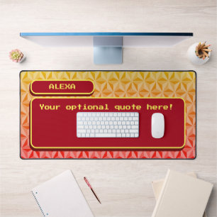 Tapis de jeu personnalisé Orange Pixel Art Rétro