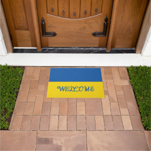 Tapis de la porte d'accueil du drapeau ukrainien