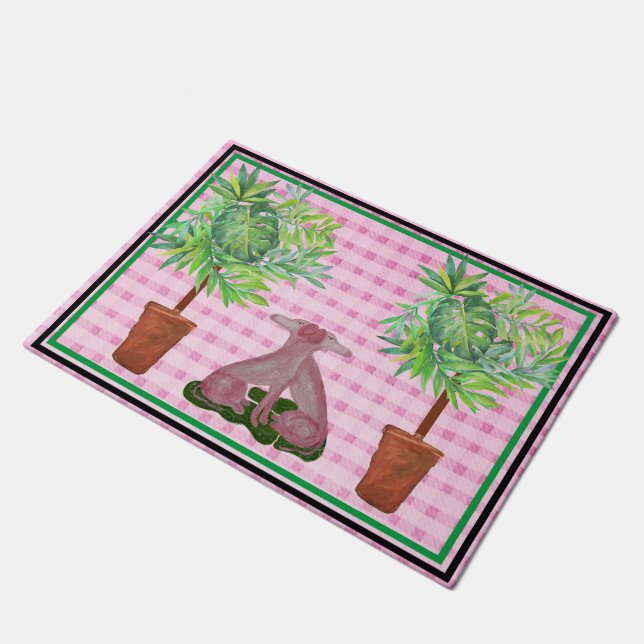 Tapis de natte de chien du Topiary Pink Staffordsh (Incliné)