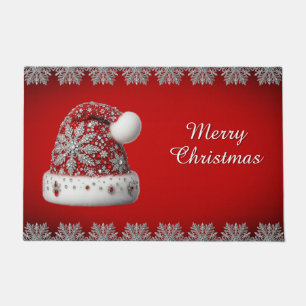 Tapis de Noël Chapeau de Père Noël Rouge
