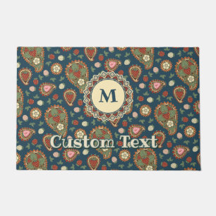 Tapis de paillasson à motif cachemire à la fraise
