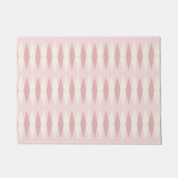 Tapis de porte à motifs de losanges rose moderne