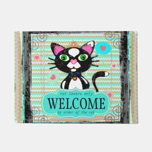 Tapis de porte bienvenu de princesse amoureux des (Devant)