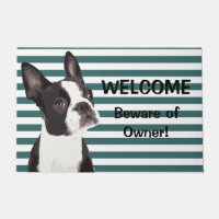 Tapis de porte bienvenu drôle de Boston Terrier