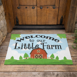 Tapis de porte Bienvenue dans notre petite ferme g